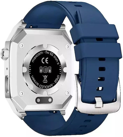 MaxCom FW65 Iron S 55mm Smartwatch with Heart Rate Monitor (Silver) view 9