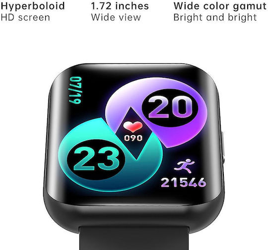 NK21 Smartwatch with Heart Rate Monitor (Black) view 3
