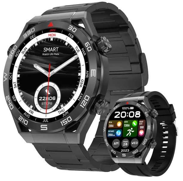 Aluminium Smartwatch with Heart Rate Monitor (Black) vue 2
