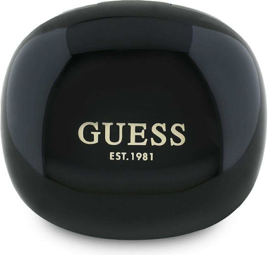 Guess Glossy Classic Logo In-ear Bluetooth Handsfree Earphones with Charging Case Black view 2
