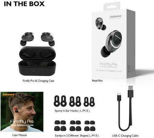 Jabees Firefly Pro In-ear Bluetooth Handsfree Earphones with Charging Case Black view 5