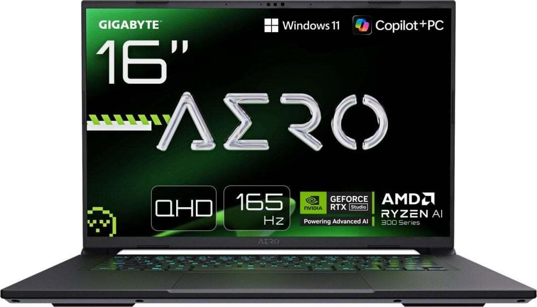 Gigabyte AERO X16 1WH93EEC64DH 16" IPS QHD+ 165Hz (Ryzen AI 300 Series-7 350/32GB/1TB SSD/GeForce RTX 5070/W11 Home) Lunar White (US Keyboard) view 1