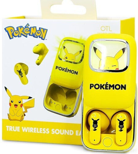 OTL Pokemon Pikachu Slide In-ear Bluetooth Handsfree Earphones with Charging Case Yellow vue 9
