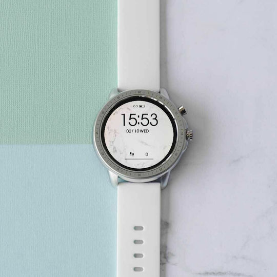 Oozoo Q00310 45mm Smartwatch with Heart Rate Monitor (Silver) view 3