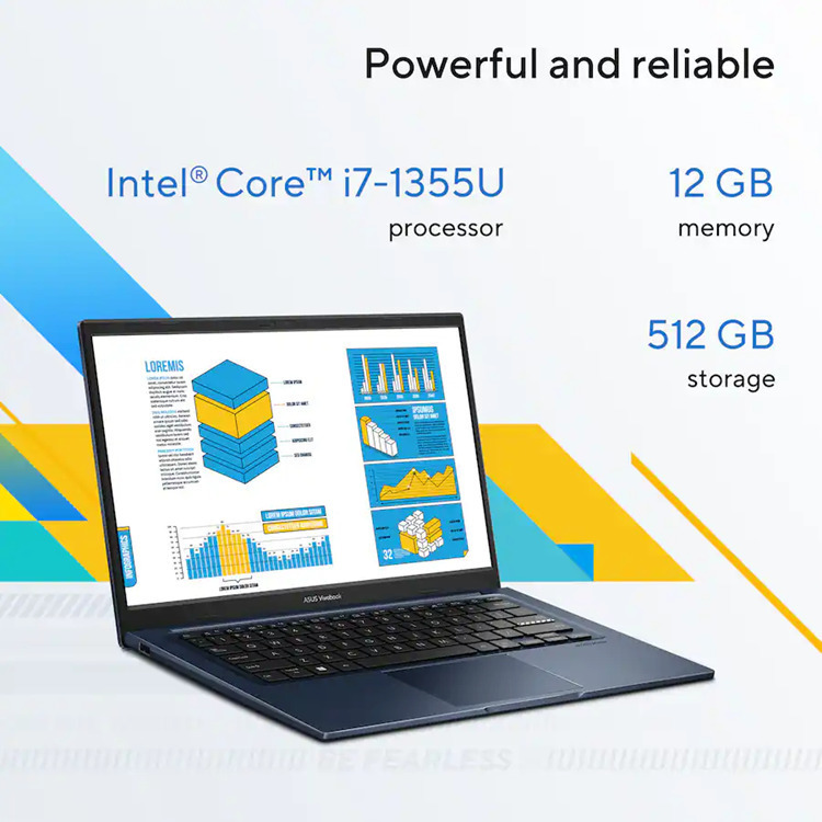 Asus Vivobook 14 X1404VA-I712512 X1404VA-I712512 14" FHD (i7-1355U/12GB/512GB SSD/W11 Home) Quiet Blue (US Keyboard) view 4