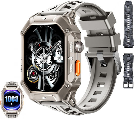 Oukitel BT80 Waterproof Smartwatch with Heart Rate Monitor (Gray) view 4