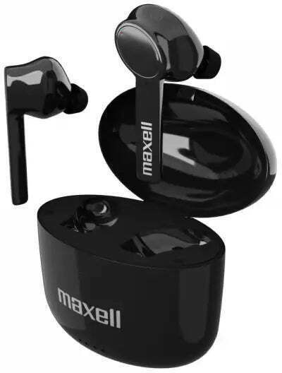 Maxell Bass 13 In-ear Bluetooth Handsfree Earphones with Charging Case Black vue 2