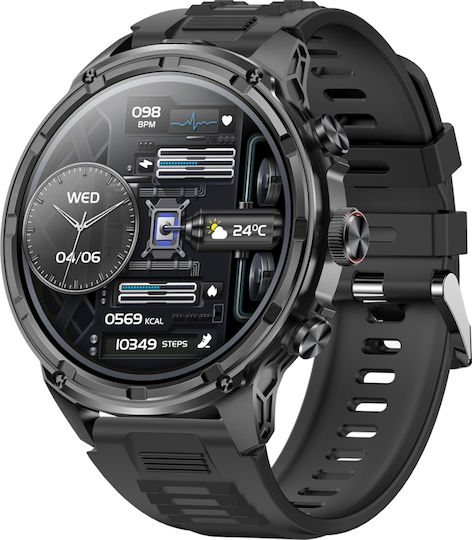 Aoke GV99 Smartwatch with Heart Rate Monitor (Silver case / Orange silicone strap) view 4