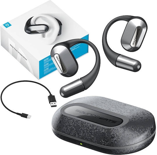 SoundPEATS HearFit Open Ear Bluetooth Handsfree Earphones with Sweat Resistance and Charging Case Black view 4