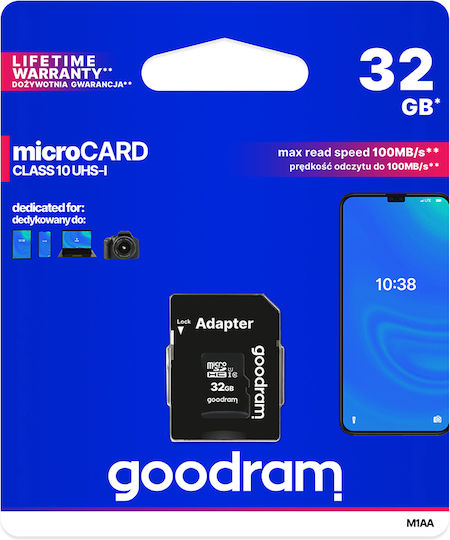 GoodRAM 32GB U1 UHS-I 100MB/s with Adapter view 1