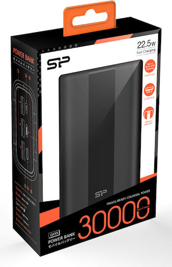 Silicon Power QX55 Power Bank 30000mAh 22.5W with 3 USB-A Ports and USB-C Port Power Delivery / Quick Charge 3.0 Black vue 2
