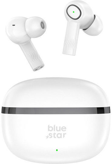 Blue Star AC20C In-ear Bluetooth Handsfree Earphones with Charging Case White view 2