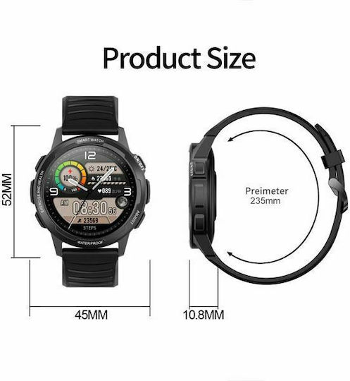 Senbono X28 45mm Waterproof Smartwatch with Heart Rate Monitor (Yellow) view 9