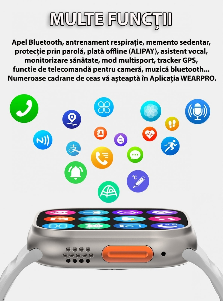 Extra Strap Aluminium Smartwatch with Heart Rate Monitor (Silver - Large) view 3