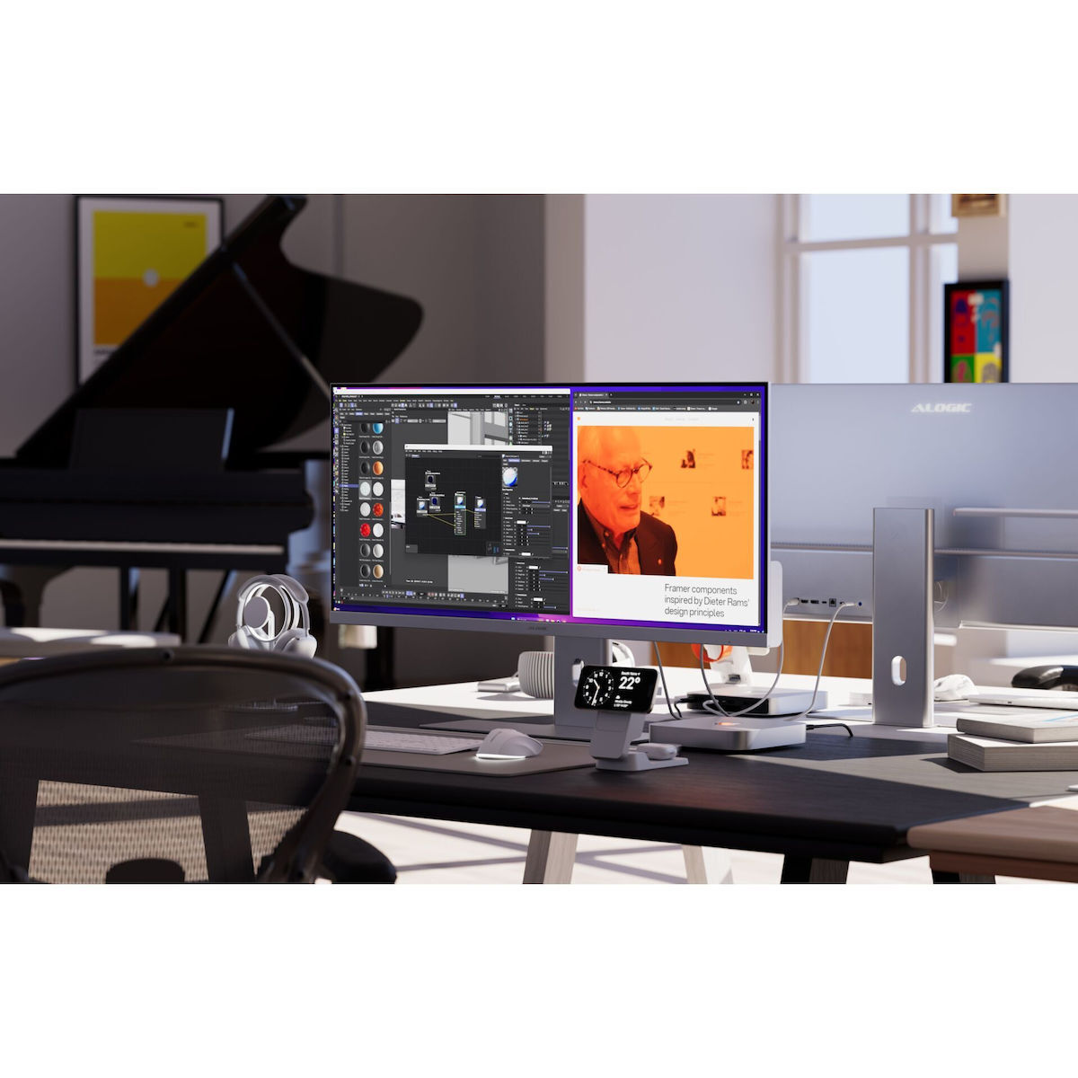 Alogic Edge 40 Ultrawide IPS Monitor 40" 5120x2160 With Response Time 14ms GTG Gray view 5