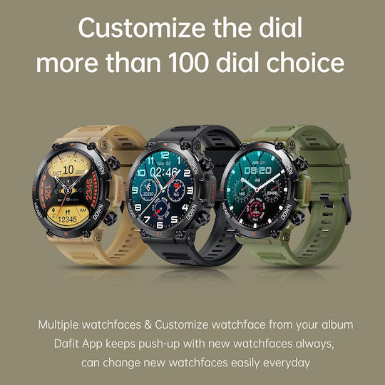 Aoke K56 PRO 45mm Smartwatch with Heart Rate Monitor (Black Case / Black Silicone Strap) view 3