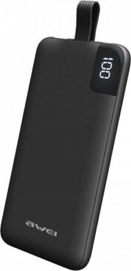 Awei P67K Power Bank 10000mAh with 2 USB-A Ports Black view 2