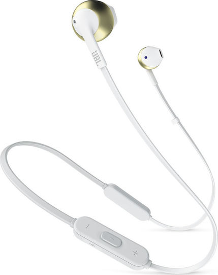JBL T205BT Earbud / In-ear Bluetooth Handsfree Earphones Gold view 1