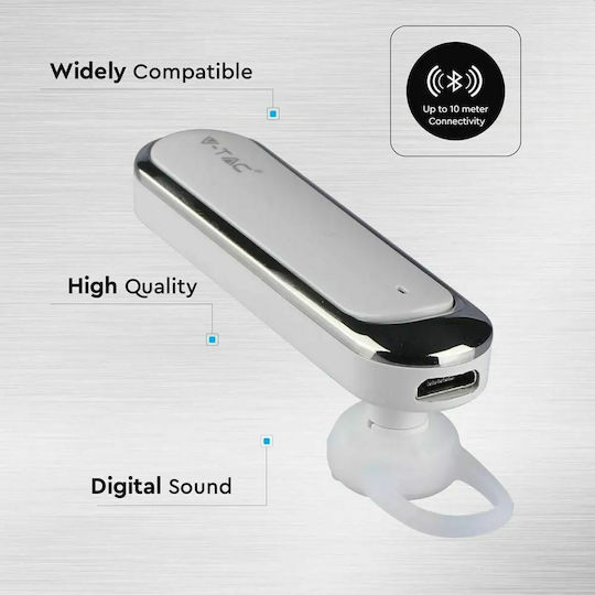 V-TAC VT-6800 Earbud Bluetooth Handsfree Earphone Silver view 6