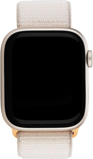 Apple Watch Series 9 Cellular Aluminium 45mm Waterproof with eSIM and Heart Rate Monitor (Starlight with Starlight Sport Loop) view 3