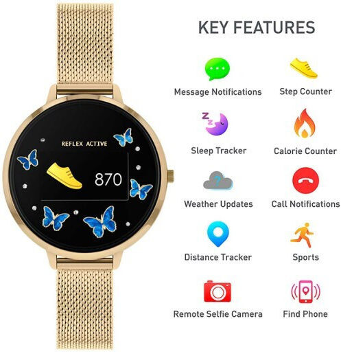 Reflex Active Smartwatch with Heart Rate Monitor (Gold) view 2