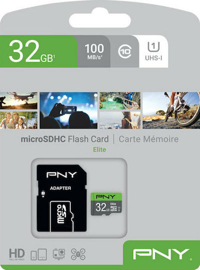 PNY Elite microSDHC 32GB U1 UHS-I 100MB/s With Adapter view 2
