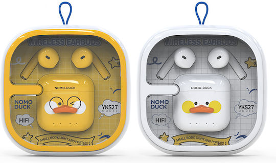 Yookie YKS27 Earbud Bluetooth Handsfree Earphones with Charging Case Yellow vue 2
