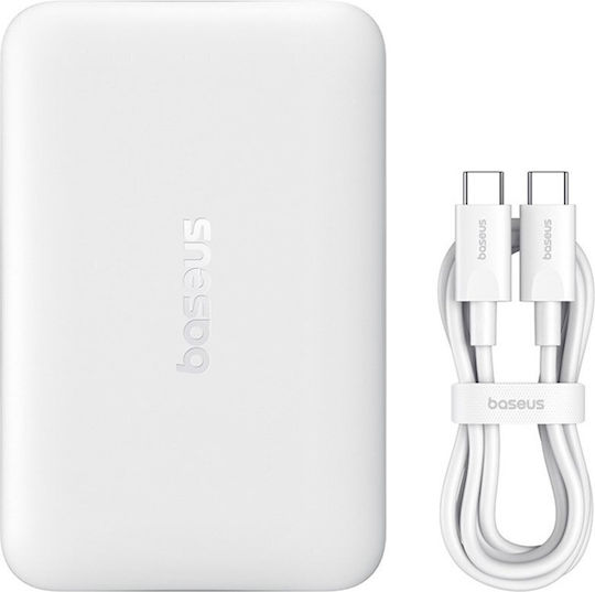 Baseus EnerFill FM11 MagSafe Power Bank 10000mAh 22.5W with USB-C Port Power Delivery White view 2