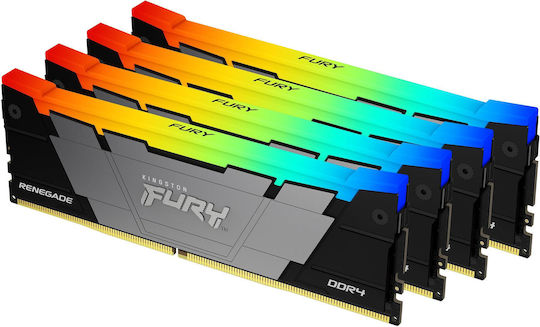 Kingston Fury Renegade DDR4 32GB RAM with 4x8GB Modules and Speed 3600 for Desktop KF436C16RB2AK4/32