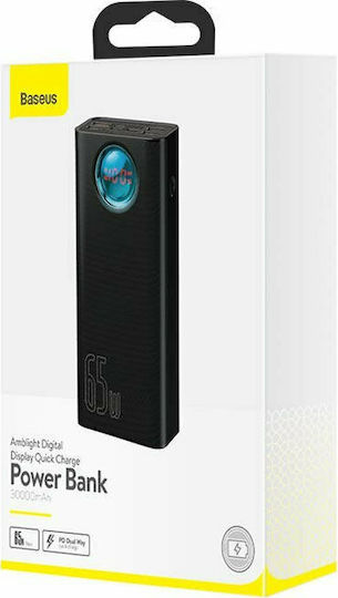 Baseus Amblight Power Bank 30000mAh 65W with 4 USB-A Ports and USB-C Port Quick Charge 3.0 Black view 5