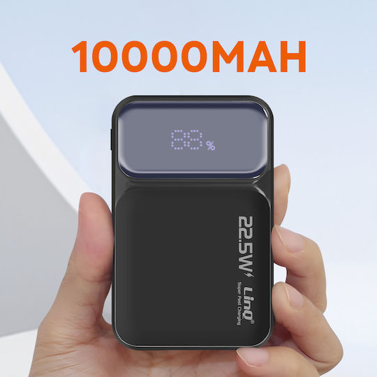 LinQ PD15500 Power Bank 10000mAh 20W with USB-A Port and 2 USB-C Ports Power Delivery Black vista 2