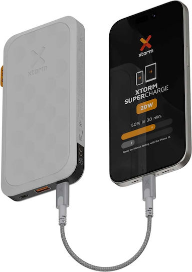 Xtorm Power Bank 10000mAh 20W with USB-A Port and 2 USB-C Ports White view 3