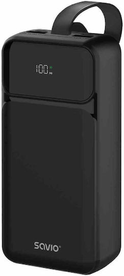 Savio BA-10 Power Bank 30000mAh with 2 USB-A Ports and 2 USB-C Ports Power Delivery / Quick Charge 3.0 Black view 1
