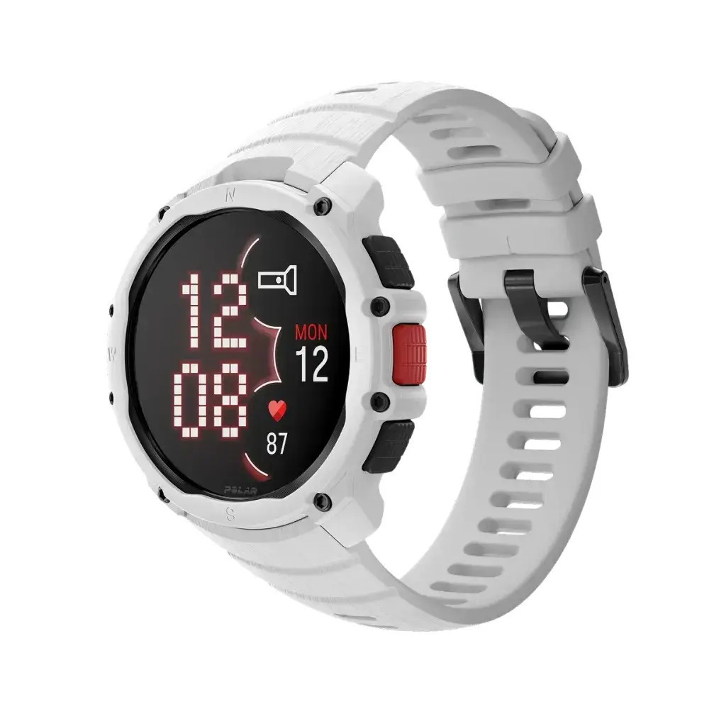 Polar Street X 45mm Waterproof Smartwatch with Heart Rate Monitor Snow White