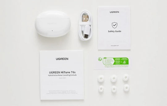 Ugreen WS205 HiTune Hybrid In-ear Bluetooth Handsfree Earphones with Sweat Resistance and Charging Case White view 8