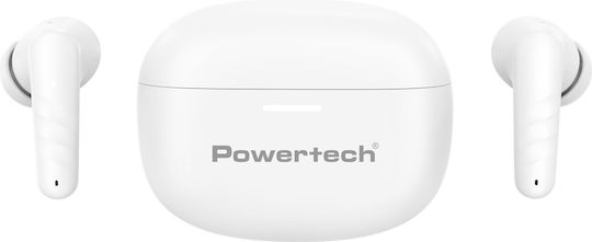 Powertech PT-1432 In-ear Bluetooth Handsfree Earphones with Charging Case White view 3