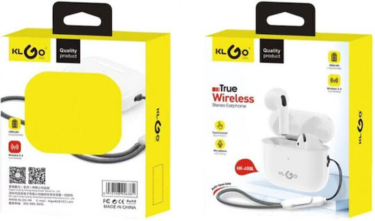 KLGO HK-48BL In-ear Bluetooth Handsfree Earphones with Charging Case White view 1
