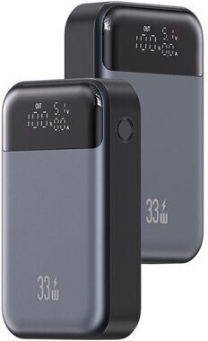 Usams CD221 Power Bank 10000mAh 33W with USB-A Port and USB-C Port Gray view 9