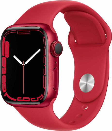 Apple Watch Series 7 Aluminium 45mm Waterproof with Heart Rate Monitor (Product Red) view 2