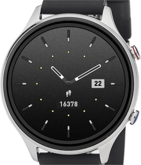 3Guys 3GW5094 44mm Smartwatch with Heart Rate Monitor (Black) view 2