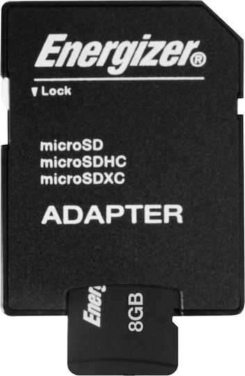Energizer microSDHC 8GB U1 High Speed 20MB/s with Adapter view 3