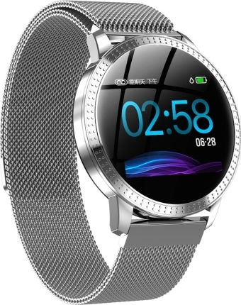 CF18 Plus Smartwatch with Heart Rate Monitor (Silver)