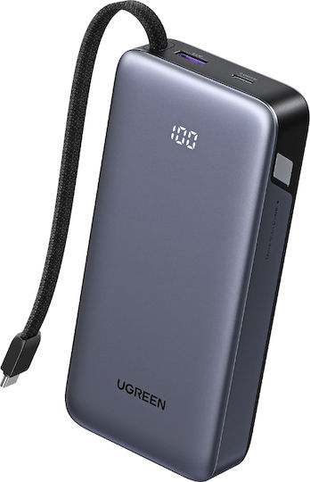 Ugreen PB536 Power Bank 20000mAh 45W with USB-A Port and USB-C Port Power Delivery Gray