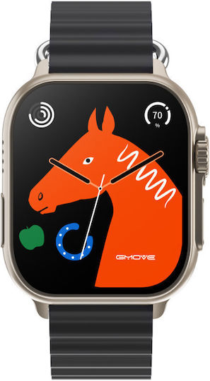 Rubicon RNCF17 42mm Smartwatch with Heart Rate Monitor (Black)