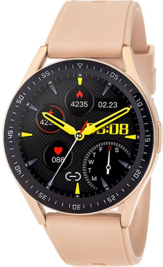 3Guys 3GW3352 45mm Smartwatch with Heart Rate Monitor (Beige)