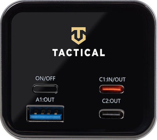 Tactical Battalion Power Bank 20000mAh 65W with USB-A Port and 2 USB-C Ports Gray view 2