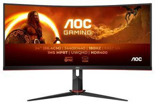 AOC CU34G2XP/BK Ultrawide VA HDR Curved Gaming Monitor 34" QHD 3440x1440 180Hz with Response Time 1ms GTG vue 6