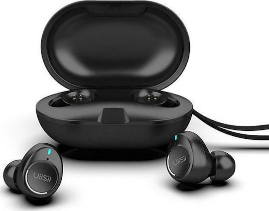 UiiSii TWS60 In-ear Bluetooth Handsfree Earphones with Sweat Resistance and Charging Case Black
