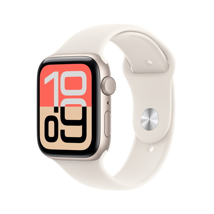 Apple Watch SE 3 Cellular Aluminium 40mm Waterproof with eSIM and Heart Rate Monitor (Starlight Aluminium Case with Starlight Sport Band - S/M) view 2