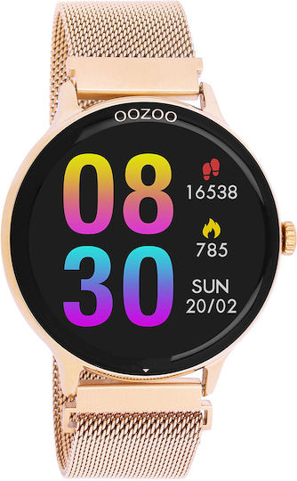 Oozoo Q00138 45mm Smartwatch with Heart Rate Monitor (Rose Gold) view 2